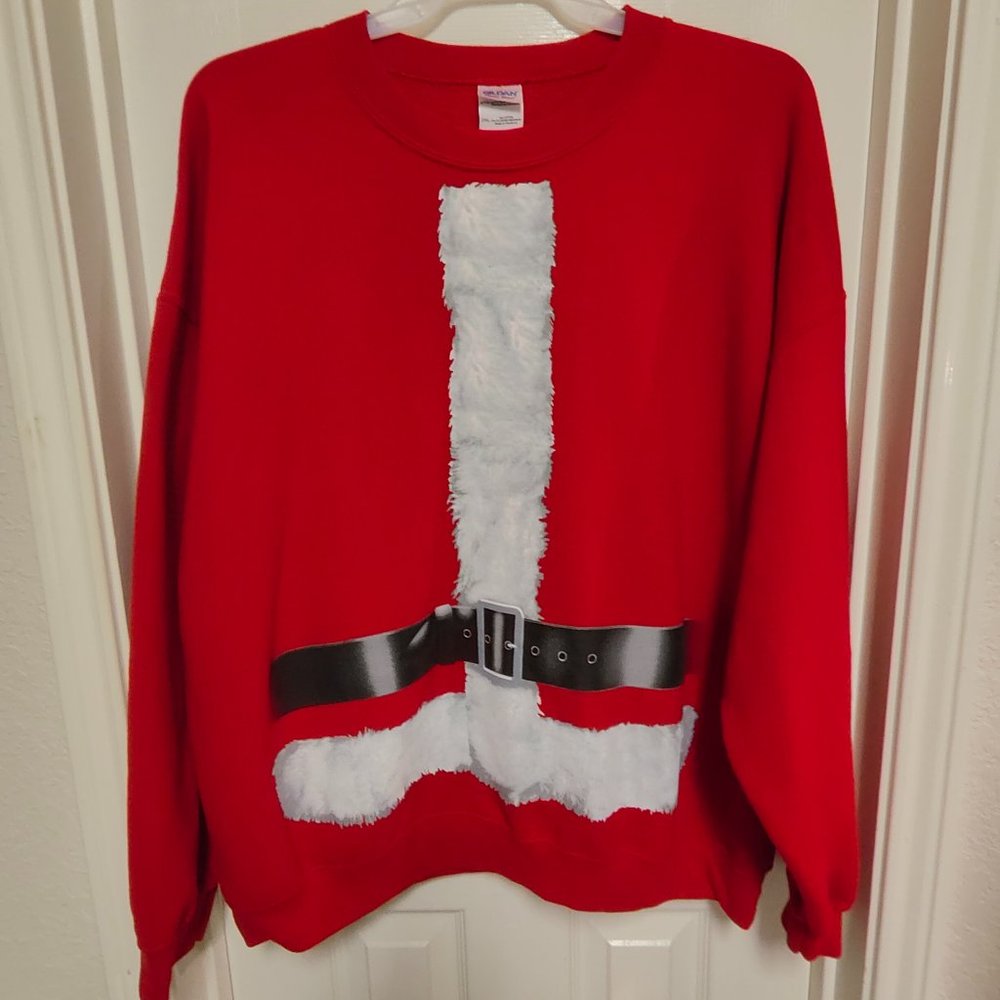 Gildan Heavy Blend Santa Claus Unisex Ugly Christmas Red Sweatshirt Plus Size2XL
